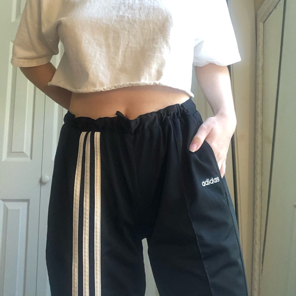 adidas straight leg track pants (M)